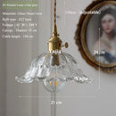 Axyaa Glass Ceiling Light Fixture Metal & Wood Vintage Style Hanging Lamp