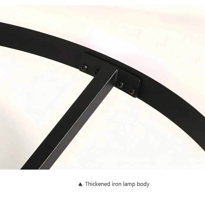 Axyaa Nordic Round Ring LED Ceiling Light Black Gloss Bedroom Fixture