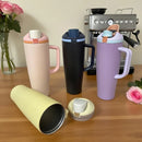 Axyaa 40oz Stainless Steel Insulated Straw Water Bottle Hot Cold Vacuum Flask Mug
