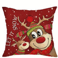 Fawn Christmas Tree Red Pillow Cover 45x45cm Axyaa Branded Home Decoration