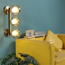 Axyaa Nordic Glass Wall Lamp Iron Plated LED Multi Head Decorative Mirror Headlight