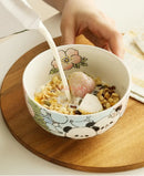 Axyaa 5-Inch Ceramic Panda Rice Bowl - Microwave Safe, High Aesthetic Value