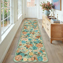 Axyaa Floral Print Runner Rug - Small, Stylish & Non-slip Bedroom Carpet