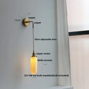 Axyaa Glass LED Wall Light Adjustable Modern Copper Bedside Lamp