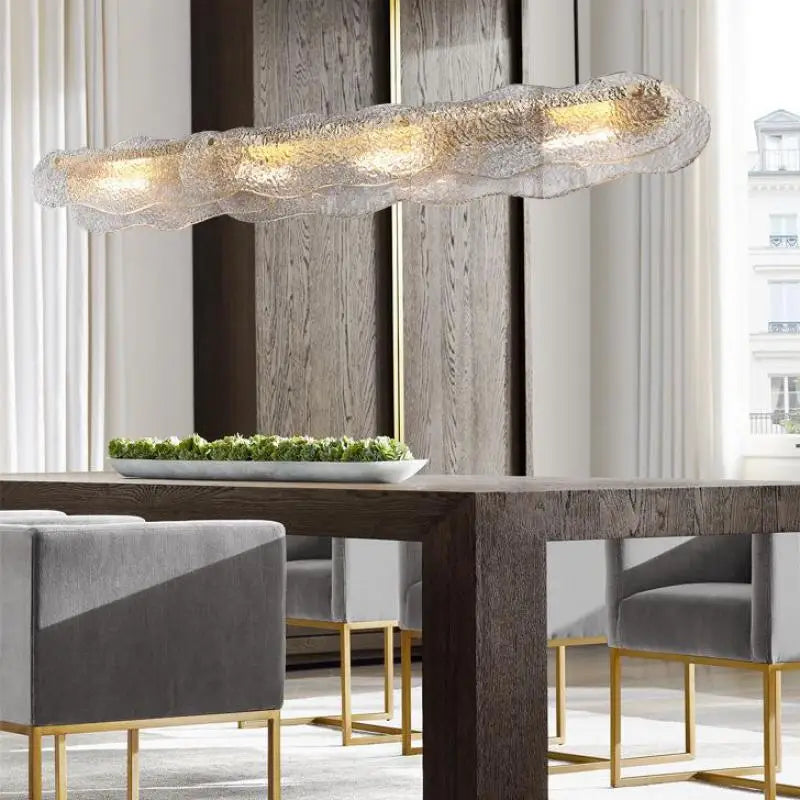 Axyaa Water Ripple Glass Chandelier for Luxury Dining Room
