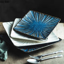 Axyaa Ceramic Striped Snack Plate - Creative Sushi Dessert Dish Steak Tableware