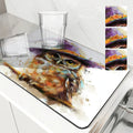 Axyaa Halloween Owl Hat Kitchen Draining Mat: Absorbent, Anti-slip, Quick Dry Pad