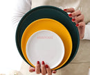 Axyaa Ceramic Western Cuisine Plate Set for Steak, Vegetables, Bread, Desserts, Breakfast