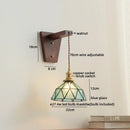 Axyaa Nordic Glass Walnut LED Wall Lights with Pull Chain Switch for Bedroom