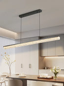 Axyaa Cracked Ice Linear Chandelier: Modern Decorative Kitchen Island Pendant Lighting