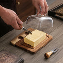 Axyaa Acacia Wood Butter Box Cheese Plate Set