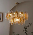 Axyaa Vintage Amber Glass Chandelier - Mid-Century American Style Lighting