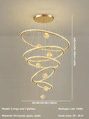 Axyaa Modern LED Pendant Lights | Luxury Foyer Chandelier for Villa Stairs