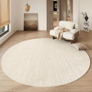 Axyaa Cream Luxe Round Carpet for Living Room & Bedroom, Waterproof & Non-Slip