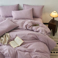 Axyaa Washed Cotton Duvet Cover Set - Blue, Soft, Breathable, Four Season Bed Linens