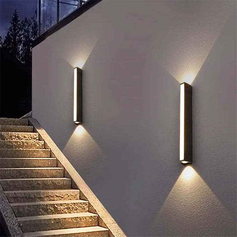 Axyaa Black LED Aluminum Wall Lamp for Bedroom & Outdoor Lighting