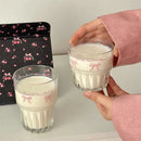 Axyaa Bowknot Glass Cup Set - Cute Korean Aesthetic Drinkware for Various Beverages