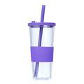 Axyaa Double-layer Plastic Straw Cup with Sleeve - Portable, Reusable, and Stylish