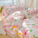 Axyaa Kawaii Kids Girls Bedding Set, Cute Print Duvet Cover, Single/Full/Queen Size