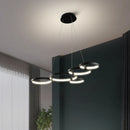 Axyaa Modern Black LED Chandelier for Living Room, Dimmable Kitchen Lighting