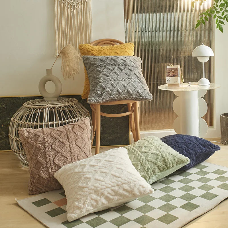 Luxurious Velvet Pillow Cover for Home Decor by Axyaa