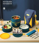 Axyaa 304 Stainless Steel Insulated Lunch Box - Student Microwave Heating Portable Container