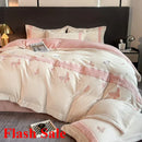 Axyaa Embroidered Luxury Fleece 4-Piece Winter Bedding Set