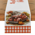 Axyaa Thanksgiving Table Runner Pumpkin Maple Leaf Decor for Dining Coffee Table