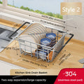 Axyaa Stainless Steel Sink Drying Rack Drainer Basket for Fruits & Vegetables