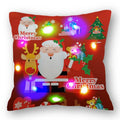Christmas Santa LED Light Pillowcase for Home Decor, 45x45cm - Axyaa