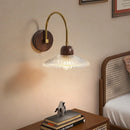 Axyaa Modern Wood Glass LED Wall Light for Bedroom and Living Room