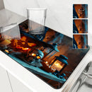 Axyaa Halloween Jack-o-Lantern Wizard Hat Absorbent Drying Mat