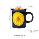 Axyaa Hand-Painted Ceramic Coffee Mug for Home and Office, Flowers Design
