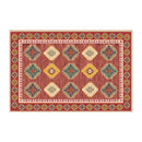 Axyaa Red Geometric Living Room Rug Festive Ethnic Style Christmas Decor Cozy Bedroom Mat