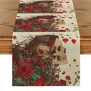 Axyaa Floral Skull Table Runner for Kitchen Dining Decor