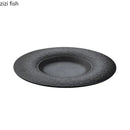 Axyaa Matte Stone Pattern Ceramic Shallow Plate for Sushi, Steak, Salad & Desserts