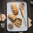 Axya Enamel Baking Tray: Vintage Handcrafted Ceramic Plates for Food Photography