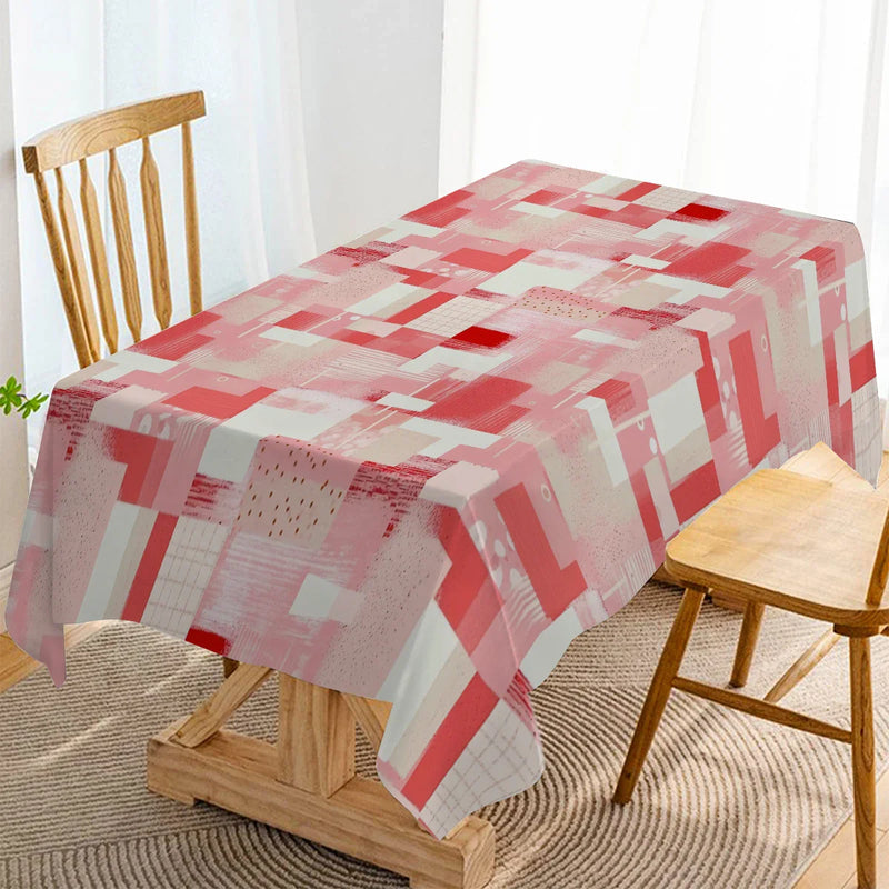 Axyaa Waterproof Geometric Plaid Stripes Tablecloth for Kitchen Home Decor