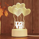 Axyaa 3D Acrylic LED Night Light | Romantic Bedroom Decoration Kids Lamp