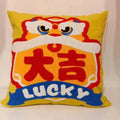 Axyaa 3D Lion Embroidery Velvet Tufted Cushion Pillow for Sofa, Home Decor