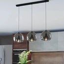 Axyaa Black Glass LED Ceiling Chandelier for Living Room Bedroom Dining Table