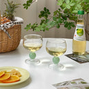 Axyaa Green Ball Stemmed Red Wine Glass - Short Stem Cocktail Goblet