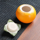 Axya Orange Tea Canister: Ceramic Airtight Storage Container for Coffee, Sugar, Tea