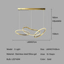 Axyaa Rose Gold LED Chandeliers Circle Rings Hanging Lights Fixtures