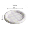 Axyaa Circular Pasta Plate Hand Drawn Ceramic Dessert Salad Breakfast Plates