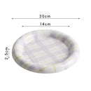 Axyaa Circular Pasta Plate Hand Drawn Ceramic Dessert Salad Breakfast Plates