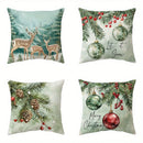 Axyaa Deer & Christmas Ornaments Throw Pillow Covers - Sofa, Bedroom, Car Essentials