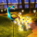 Axyaa Peacock Solar Garden Lamp: Outdoor Decorative Light, Auto On/Off, Waterproof, Solar Powered