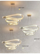 Axyaa Irreglar Steel LED Crystal Chandelier Pendant Lighting