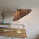 Axyaa Retro Pleated Umbrella Table Lamp Swing Iron Art for Master Bedroom